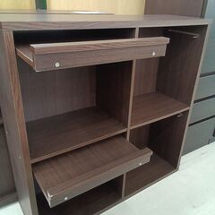 リユースのサカイ栃木店★ジモティ割あり★  フラップ式本棚 ブラウン W92×D28.5×H91 クリーニング済み TC11644の画像