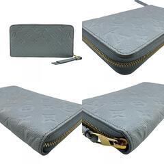 ルイヴィトン LOUIS VUITTON 長財布 モノグラムアンプラント ジッピーウォレ ラウンドジップウォレット M11969 ブルーの画像