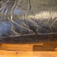 ゆったり3人掛け本革ソファー☆ブラックの画像