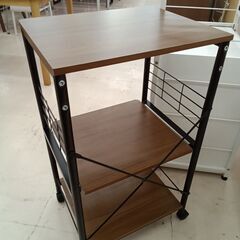 リユースのサカイ栃木店★ジモティ割あり★  レンジ台 ブラウン W49×D40.2×H85 クリーニング済み TC11646の画像