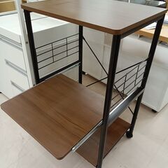 リユースのサカイ栃木店★ジモティ割あり★  レンジ台 ブラウン W49×D40.2×H85 クリーニング済み TC11646の画像