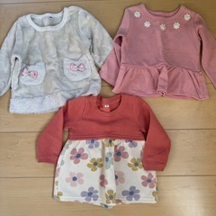 無料☆女の子☆冬服　80 裏起毛　トップスや長ズボンの画像