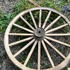 大八車　車輪　古道具　飛脚　江戸　直径83cmの画像