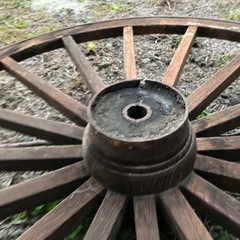 大八車　車輪　古道具　飛脚　江戸　直径103cmの画像