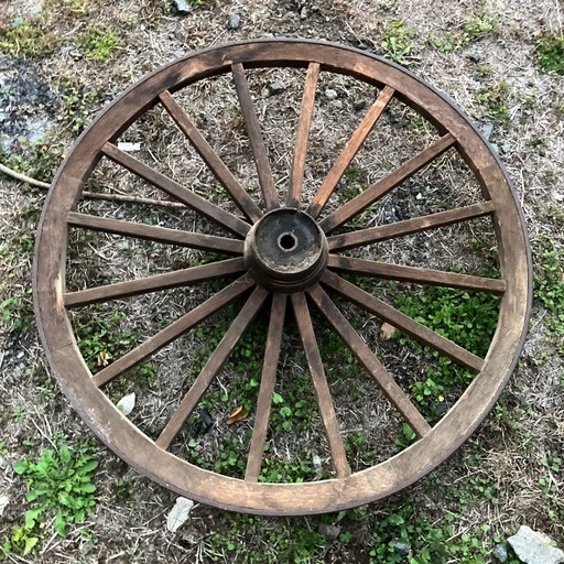 大八車　車輪　古道具　飛脚　江戸　直径103cm