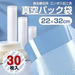 真空パック袋 22×32cm 30枚セット 真空パック機専用 袋タイプ 切れ目付き 真空 密封 シールバッグ 大きい Lサイズ 液体OK エンボス加工 家庭用 業務用 お得の画像
