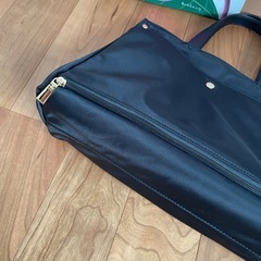 ブラック 花柄刺繍 トートバッグの画像