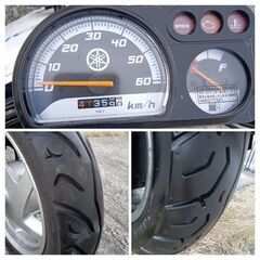 非常に良いエンジンです。ヤマハ（UA08J）。フロントブレーキパッドは新品です。フロントタイヤはほぼ新品です。リアタイヤもほぼ新品です。サイドスタンド付き。41359キロメートルの画像