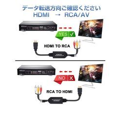 HDMI RCA 変換器 hdmiメス RCAオス 変換アダプター hdmi av変換ケーブル 1.3メートル コンバーター コンポジット 1080P テレビ 車 モニター対応の画像