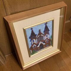 油絵　聖ヨハネ教会　額入りの画像