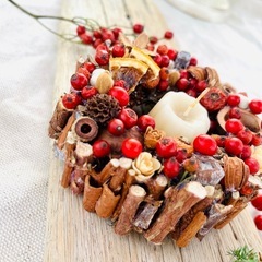 販売可　木の実のケーキリース　クリスマス　リース　クリスマスリース　ケーキリースの画像