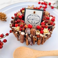 販売可　木の実のケーキリース　クリスマス　リース　クリスマスリース　ケーキリースの画像