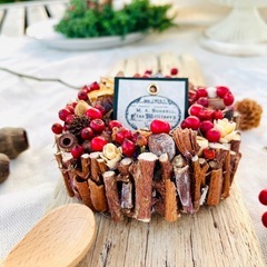 販売可　木の実のケーキリース　クリスマス　リース　クリスマスリース　ケーキリースの画像