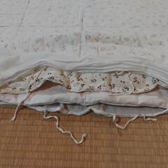 ベビー布団セット➁【無料！0円】 ベビー敷布団／シーツ　ベビー掛布団×2／掛け布団カバー×1　共柄ベビー枕の画像