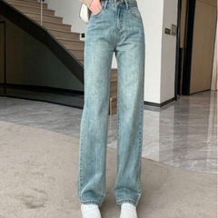 【新品未開封】韓国 カジュアルリラックス ストレートレッグジーンズの画像