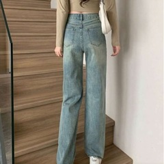 【新品未開封】韓国 カジュアルリラックス ストレートレッグジーンズの画像