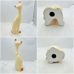 【❗️✨おしゃれな雑貨✨❗️】シャム猫の陶器オブジェ 2体セット レトロで可愛いインテリアの画像