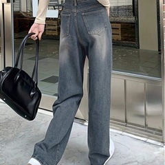 【新品未開封】韓国 カジュアルリラックス ストレートレッグジーンズの画像