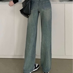 【新品未開封】韓国 カジュアルリラックス ストレートレッグジーンズの画像