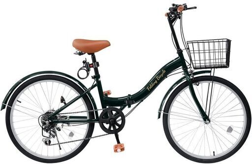 折りたたみ自転車　24インチ　ダークグリーン