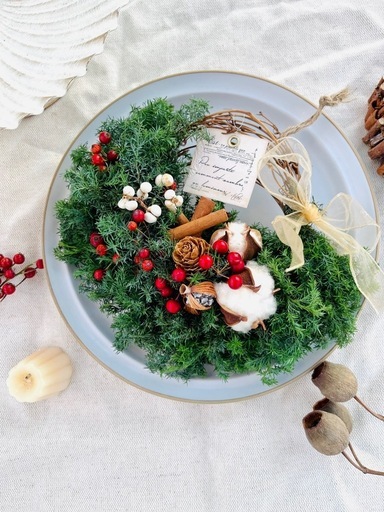 販売可　クリスマスリース　クリスマス　リース　生花　ドライフラワー　お正月　しめ縄