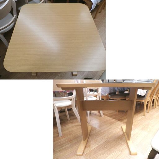 2人掛けダイニングセット テーブル幅70㎝ 回転チェア×1 ベンチ×1  ナチュラル 食卓セット　西岡店