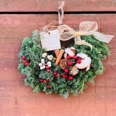 販売可　クリスマスリース　クリスマス　リース　生花　ドライフラワー　お正月　しめ縄の画像