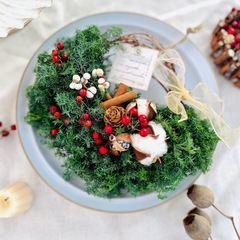販売可　クリスマスリース　クリスマス　リース　生花　ドライフラワー　お正月　しめ縄の画像