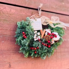販売可　クリスマスリース　クリスマス　リース　生花　ドライフラワー　お正月　しめ縄の画像