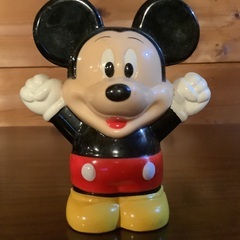 レトロなミッキーマウスのミニ貯金箱の画像