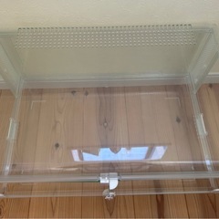 小動物ケージ ハムスター モルモット 両開き クリア透明の画像