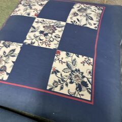 座布団 5枚セット 青 幅51cm×奥行57cm×高さ8cm の画像