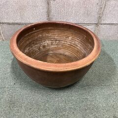 陶器製 水瓶 植木鉢 金魚鉢 大型 ② 直径48cm×高さ24cmの画像