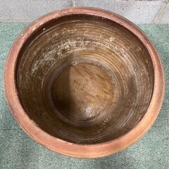 陶器製 水瓶 植木鉢 金魚鉢 大型 ② 直径48cm×高さ24cmの画像