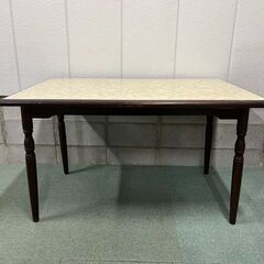 木製 ダイニングテーブル 4人用 昭和レトロ 幅123cm×奥行77cm×高さ71cm の画像