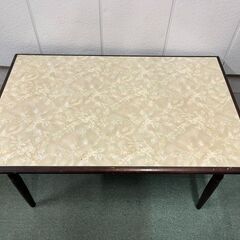 木製 ダイニングテーブル 4人用 昭和レトロ 幅123cm×奥行77cm×高さ71cm の画像