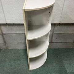 木製 3段 カラーボックス コーナー 本棚 飾り棚 収納棚 ホワイト 幅30cm×奥行30cm×高さ88cmの画像