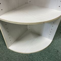 木製 3段 カラーボックス コーナー 本棚 飾り棚 収納棚 ホワイト 幅30cm×奥行30cm×高さ88cmの画像