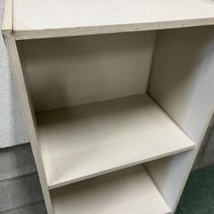 木製 3段 カラーボックス 本棚 飾り棚 収納棚 ホワイト 幅42cm×奥行29cm×高さ102cmの画像