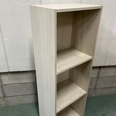 木製 3段 カラーボックス 本棚 飾り棚 収納棚 ホワイト 幅43cm×奥行30cm×高さ125cmの画像