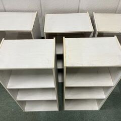 木製 3段 カラーボックス 5個セット 本棚 飾り棚 収納棚 ホワイト 幅42cm×奥行29cm×高さ88cm の画像