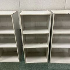 木製 3段 カラーボックス 5個セット 本棚 飾り棚 収納棚 ホワイト 幅42cm×奥行29cm×高さ88cm の画像