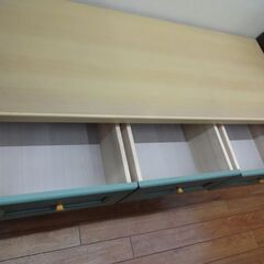 ワイドチェスト 3段 ロータイプ マルチカラー 寸法(約) 幅115×奥行45×高さ70cm【モノ市場東浦店】125の画像