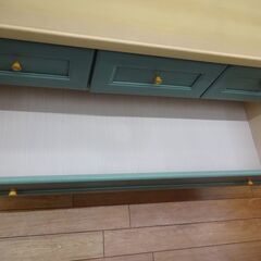 ワイドチェスト 3段 ロータイプ マルチカラー 寸法(約) 幅115×奥行45×高さ70cm【モノ市場東浦店】125の画像