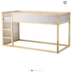 IKEA キューラ（KURA）リバーシブルベッド 90×200cm ホワイト／パイン材
の画像