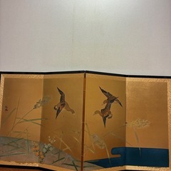 🌹豪華‼️金屏風　幅120高さ60㎝　壁掛け用取付金具と箱付き🌹の画像