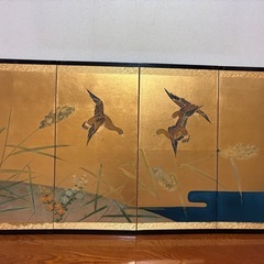 🌹豪華‼️金屏風　幅120高さ60㎝　壁掛け用取付金具と箱付き🌹の画像