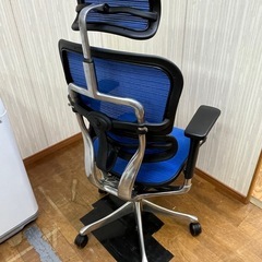 高級オフィスチェア!! エルゴヒューマン ベーシック メッシュ デスクチェア ブルー ハイバックチェア の画像