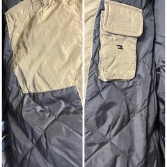 【正規品】TOMMY HILFIGER トミーヒルフィガーダウンジャケットL size大きめ　ベージュの画像