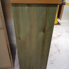 リユースのサカイ栃木店★ジモティ割あり★  棚 グリーン×ライトブラウン W73×D32×H86.8 クリーニング済み TC11655の画像